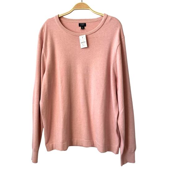 J. Crew Factory Cotton Sweater Tee Men XL Heather Dusty Pink Crewneck Preppy NWT - Picture 1 of 7